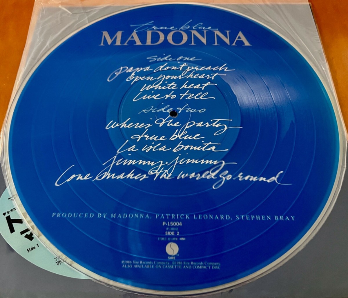 MADONNA True Blue P-15004 JAPAN ONLY LIMITED EDITION 12