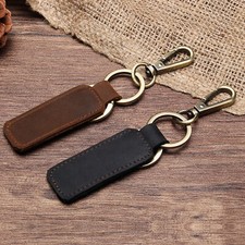 1 Leather Keychain Handmade DIY Keyfob Key chain with Belt Clip Durable