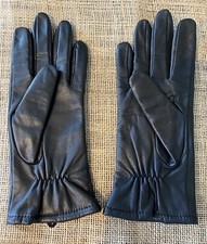 womens black leather gloves NWOT