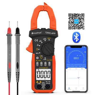BTMETER Pro True-RMS Clamp Meter 4000 Counts Bluetooth APP Auto-Ranging NCV 600V