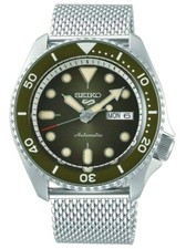 Seiko 5 Automatic 100m Green Mesh Men's Watch SRPD75K1