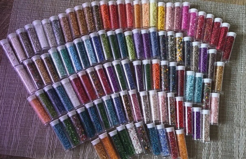 beaded job lot. 10 tubes . size 11/12 glass beads - Image 2 of 4