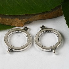 10pcs Tibetan silver circle connector charms h2984