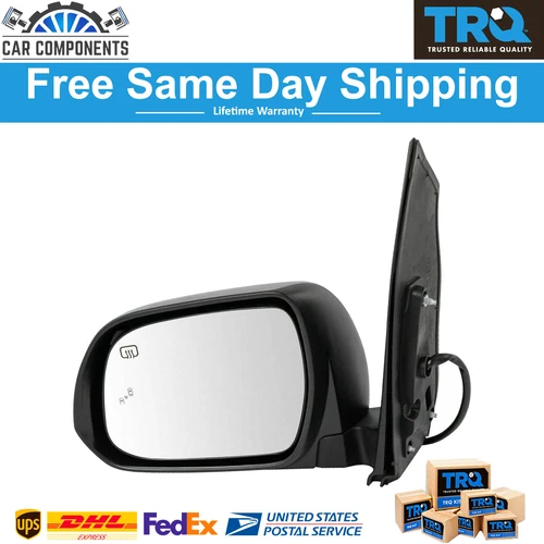 TRQ New Mirror Power Heated Smooth Driver Side For 2013-2017 Toyota Sienna