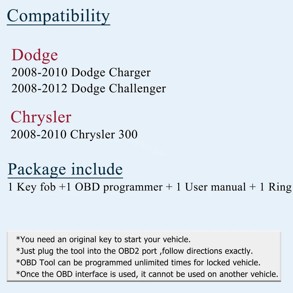 For 2008 2009 2010 Dodge Charger Challenger Chrysler 300 Key Fob Programmer Tool - Image 2 of 4