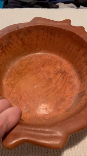 10.5” Antique Ceramic Handmade Large Pottery Bowl Home Decor Collectible - Video 1 of 1
