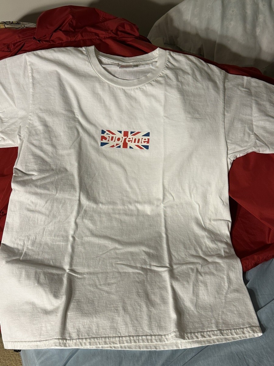 UK SUPREME Union Jack BOX Logo Sz LARGE (L)S/S T-Shirt~Andy UK SUPREME Union Jack BOX Logo Sz LARGE (L)S/S T-Shirt~Andy