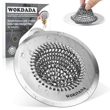 Revolutionary Kitchen Sink Drain Strainer/Patented 4.4 inch, Silver