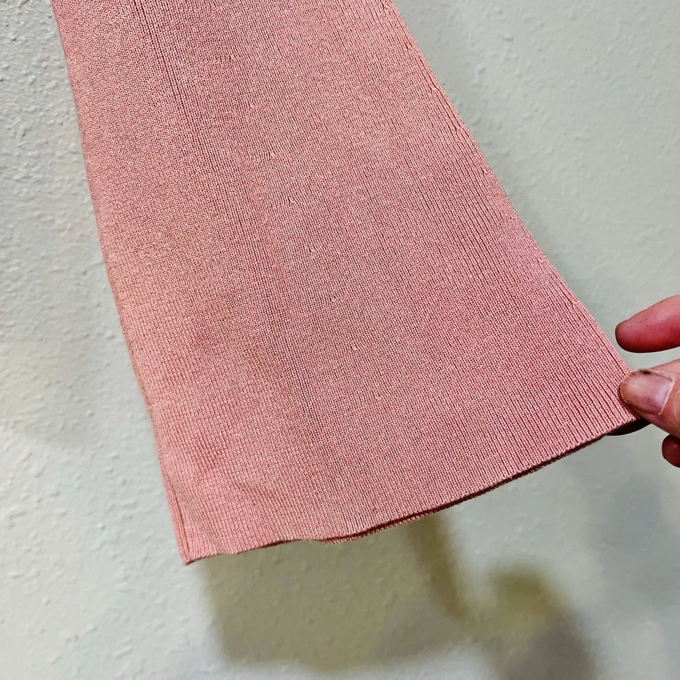 Blusa Anthropologie Maeve laranja pêssego manga longa sino pescoço simulado tamanho médio - Imagem 3 de 4