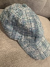 C.C Blue/White Tweed Check Baseball Cap Hat, ...