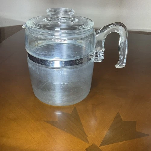 Vintage PYREX Flameware Glass Percolator 9 Cup Coffee Pot, lid, Handle Only!