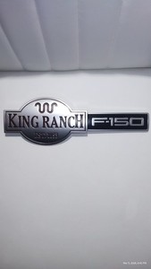 1x 3D King Ranch Style Fender Badge – Black Emblem For Side Door Or Tailgate