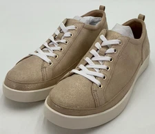 Vionic Winny Lace up Women's Size 12 Gold Metallic Leather Sneakers NIB