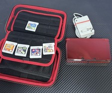 Nintendo Nintendo 3DS Red Console Bundle w/ AC Adapter, Carrying Case & Games