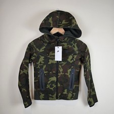Nike Boys Size XS/6-7 Camo Tech Fleece Full-Zip Hoodie Sweatshirt FN9118-010