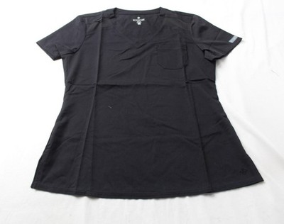 Med Couture Women's Touch V-Neck Chest Pocket Scrub Top AR8 Black (7448) Small 