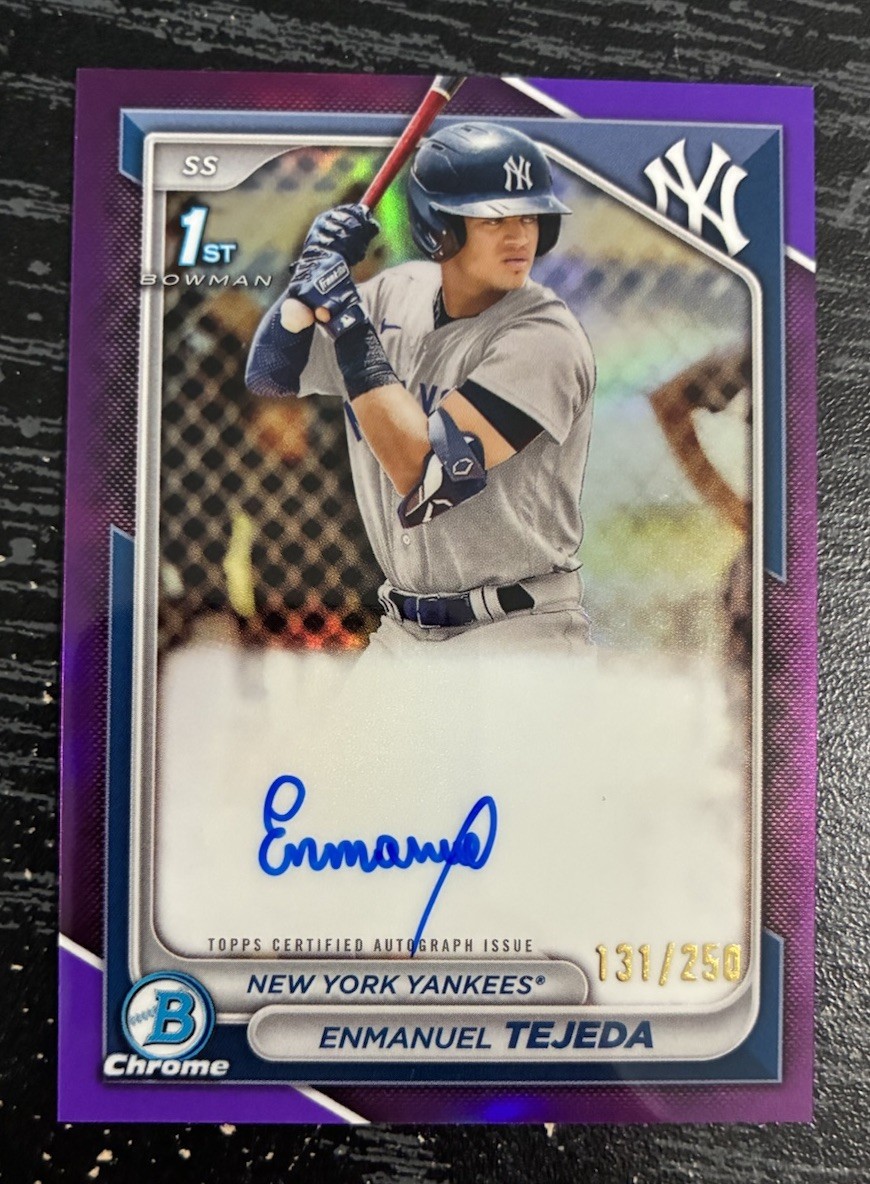 ENMANUEL TEJEDA 2024 Bowman Chrome 1st Purple Refractor On Card Auto /250