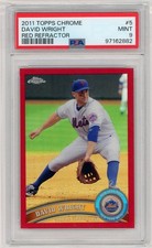 2011 Topps Chrome Red Refractor #5 David Wright No 7 of 25