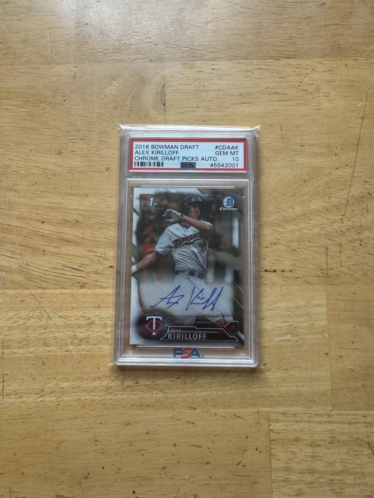 2016 Bowman Draft Chrome Baseball Alex Kirilloff Base 1st Auto PSA 10