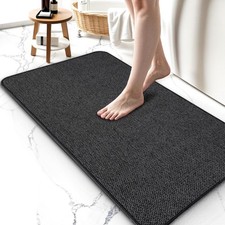 Upgraded Thin Bathroom Rugs, Bath Mat Super Absorbent, Bath Rugs Rubber Backi...