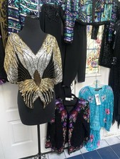 16 Piece Vintage Beaded Clothing Collection Oleg Cassini, Kazar Christmas