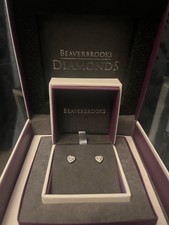 9ct White Gold 0.20carat Diamond Heart Stud Earrings Hallmarked