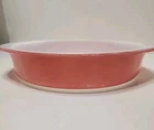 Pyrex Flamingo Pink #221 8” Milk Glass Cake Pan Vintage Mid-Century