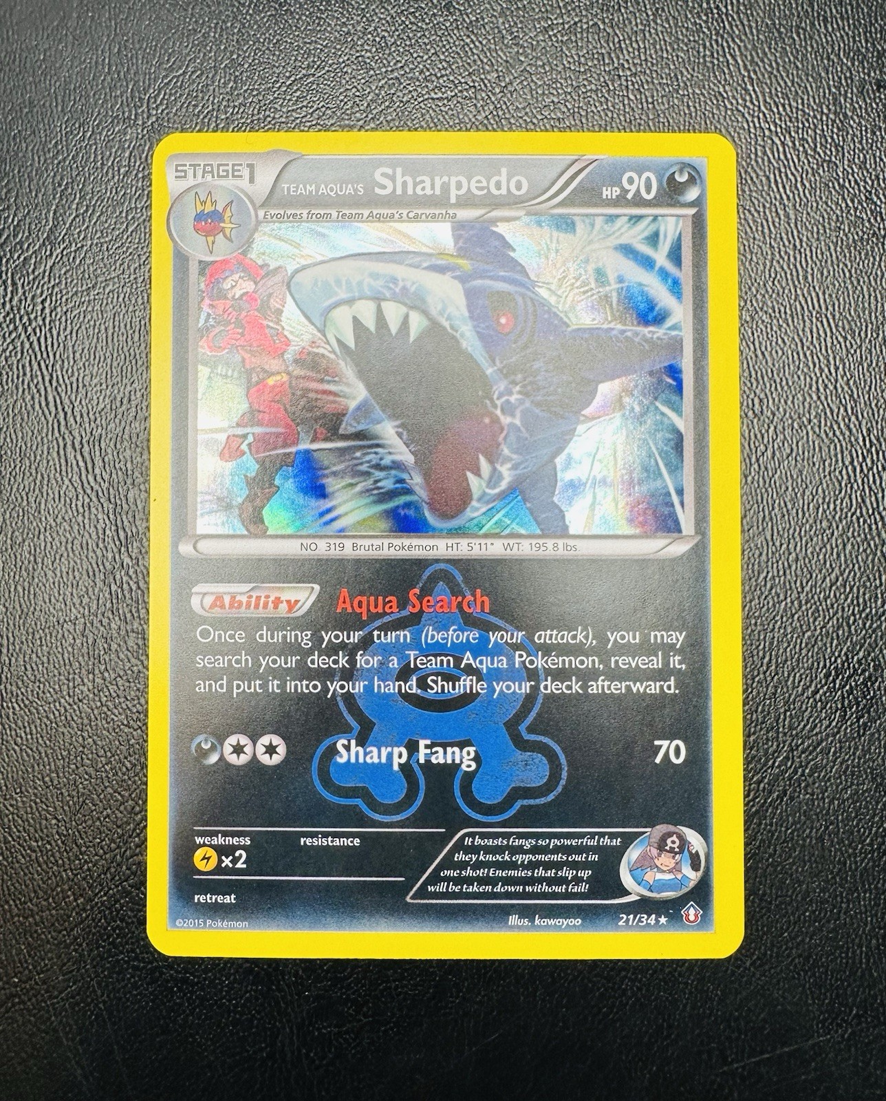 Pokémon TCG Single Card Team Aqua's Sharpedo Holo Rare 21/34 Double Crisis 2015