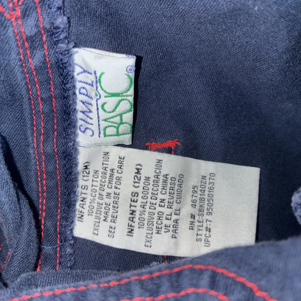 Macacão vintage anos 90 Y2K azul caminhão de bombeiros bebê tamanho 12 Mo - Imagem 4 de 4