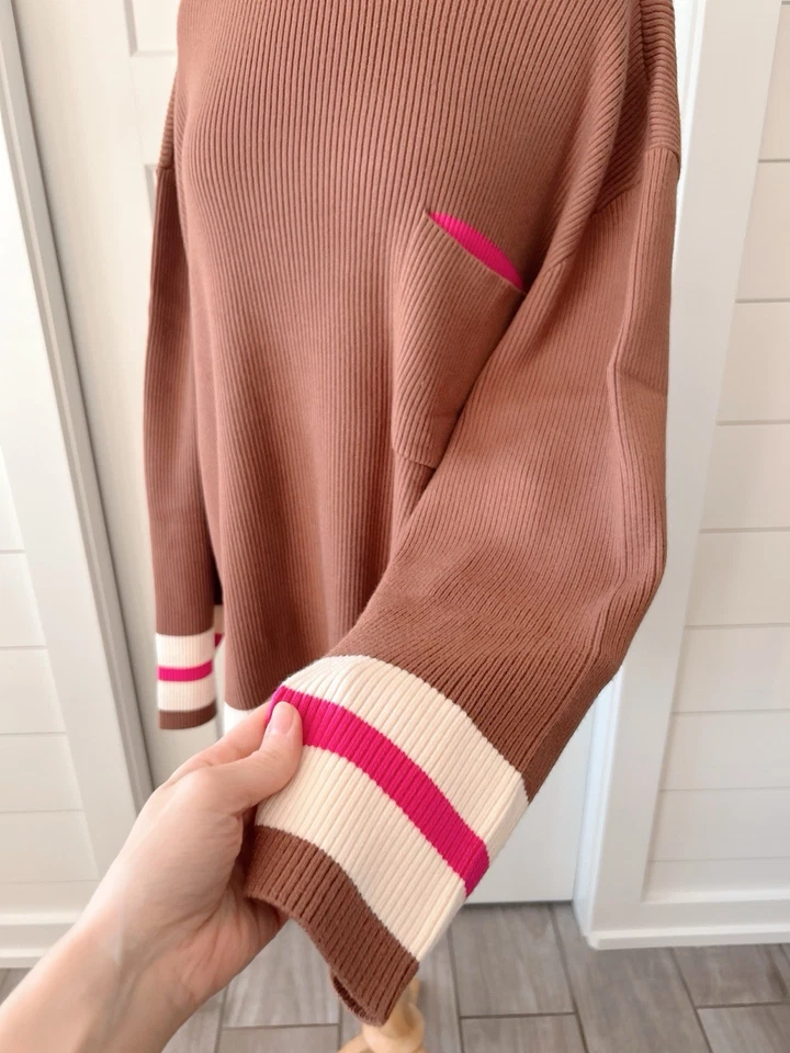 Suéter Studio Park Damas Marrón Tejido Pullover Talla Grande 4X Foto 3 de 4