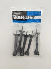 (5 PACK) Everbilt Matte Black Solid Door Stop Doorstopper Wall Mount Bumper NEW