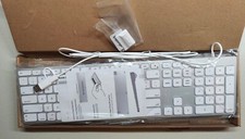 Yivandi Aluminum Wired Keyboard with Numeric Keypad for Mac OS, White