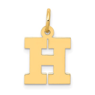 14K Gelbgold kleiner Block Initiale H Charm