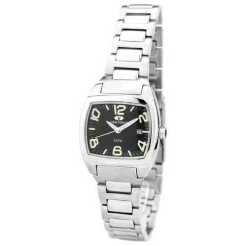 TF2588L-01M Watch TIME FORCE Stainless Steel Black Silver Woman - Afbeelding 1 van 5