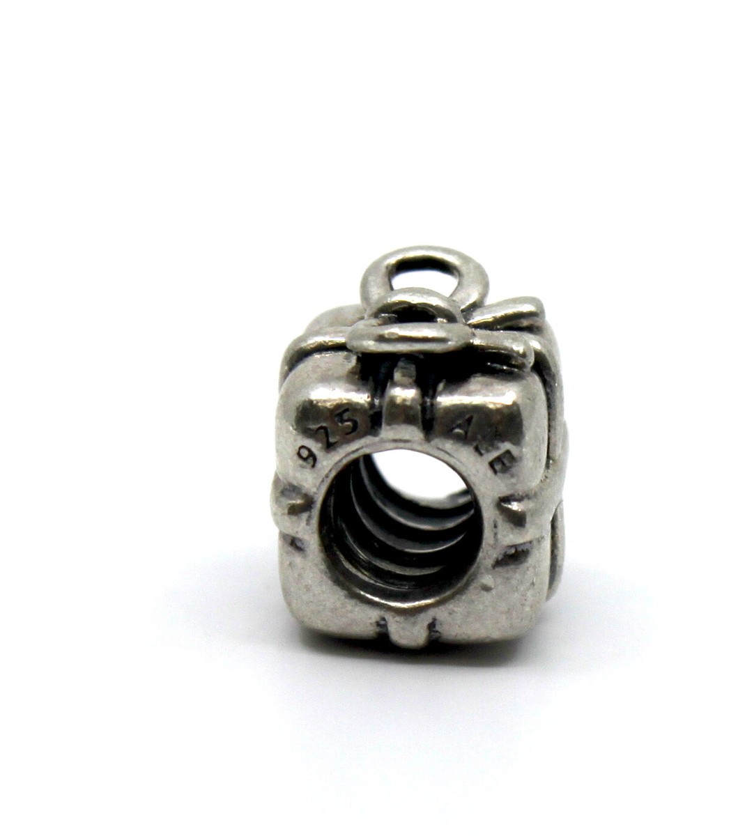 Sterling Silver Pandora Gift Box Charm for Bracelet or Necklace View 5