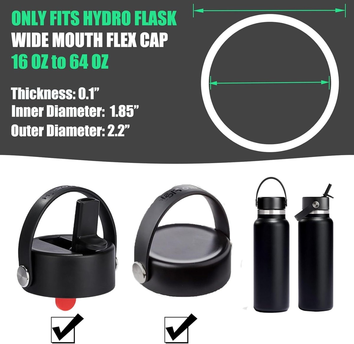 PCS Replacement Rubber Seal Fits Hydro Flask Wide Mouth Flex