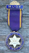 3.5" M.U.O.F. Manchester Unity Oddfellows A.M.C. Medal & Ribbon U.K. London