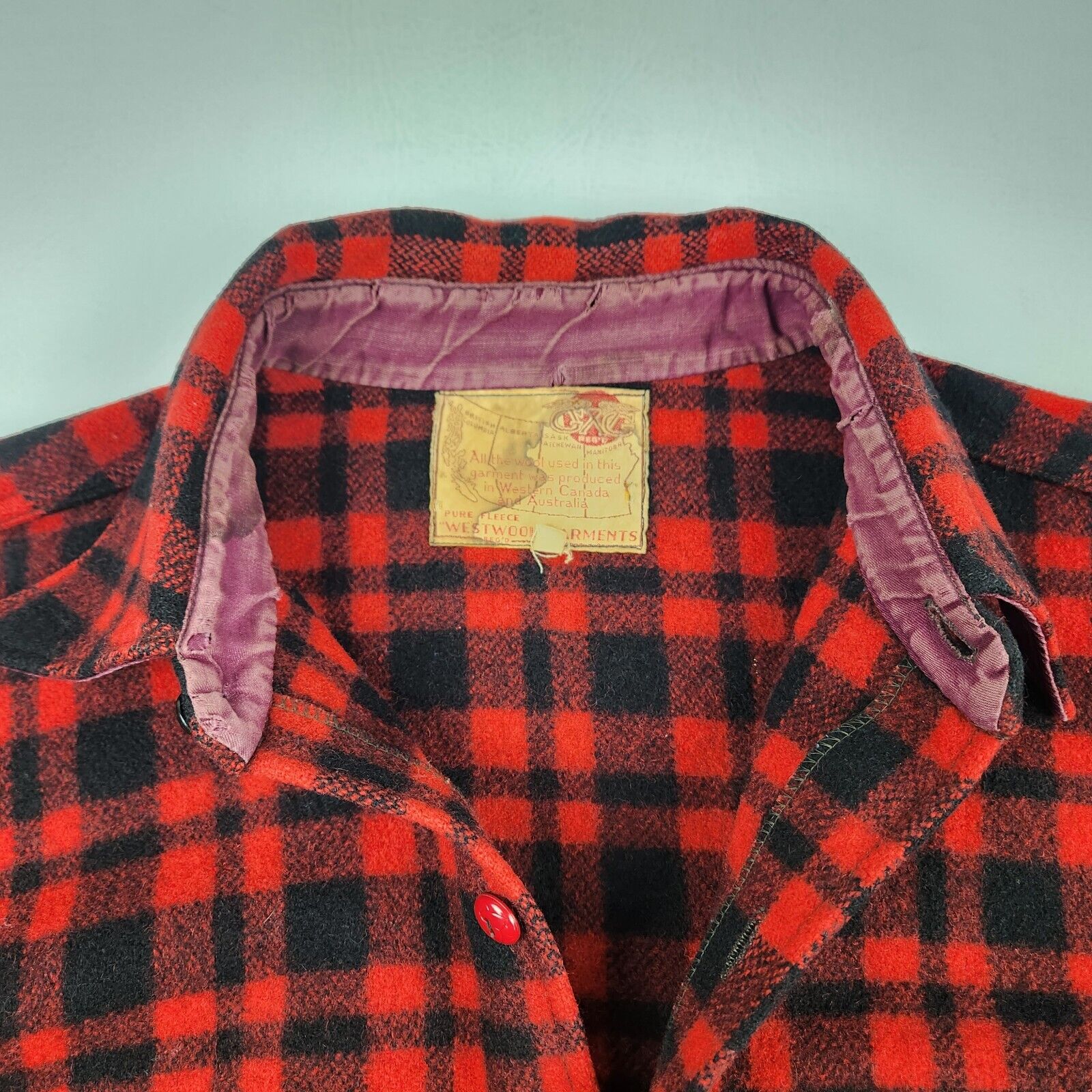 Vintage GWG Westwool Mens Shirt Wool Jacket Large… - image 2