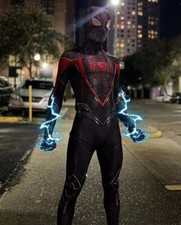 PS5 Miles Morales Spider-man Jumpsuit Cosplay Costume Adult Kids Stage Halloween