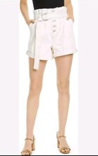 Free People Cindy High Waisted White Utility short Sz 6 Cotton