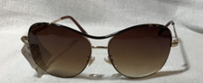 OSCAR DE LA RENTA WOMENS METAL AVIATOR SUNGLASSES BROWN GOLD MOD-3035 718 NWT