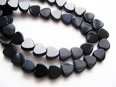 Black Stone Perlen Herzchen 4x8mm 20 Stück SERAJOSY