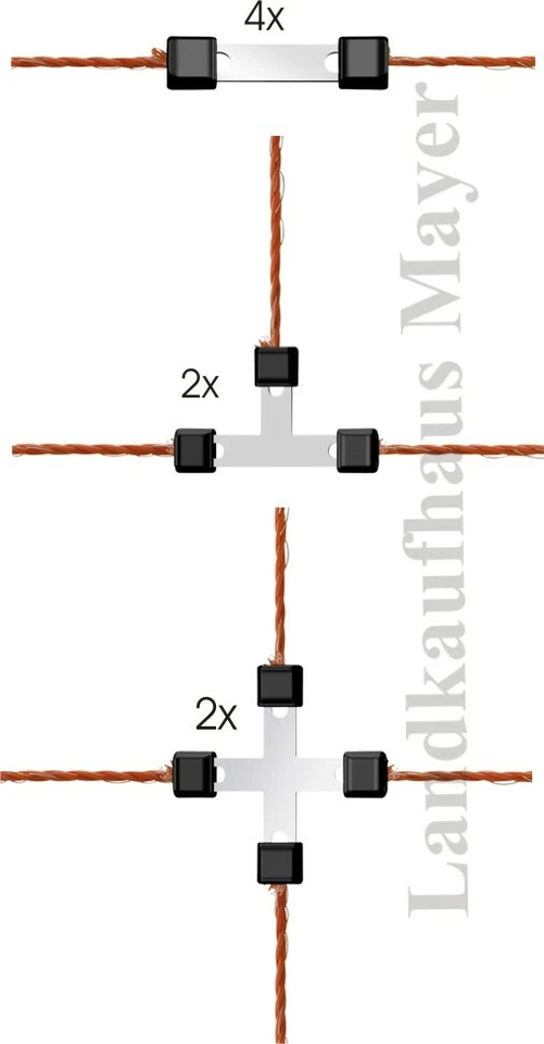 AKO Litzclip Litzenverbinder Reparaturset Schafzaun Geflügelnetz Hundezaun Weidezaun