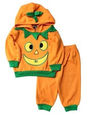 Infant Boys  Girls Orange Pumpkin Halloween Sweatshirt  Pants Set