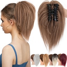 Claw Ponytail Piece Clip in on Pony Tail Hair Extension Real as Human 12" Short