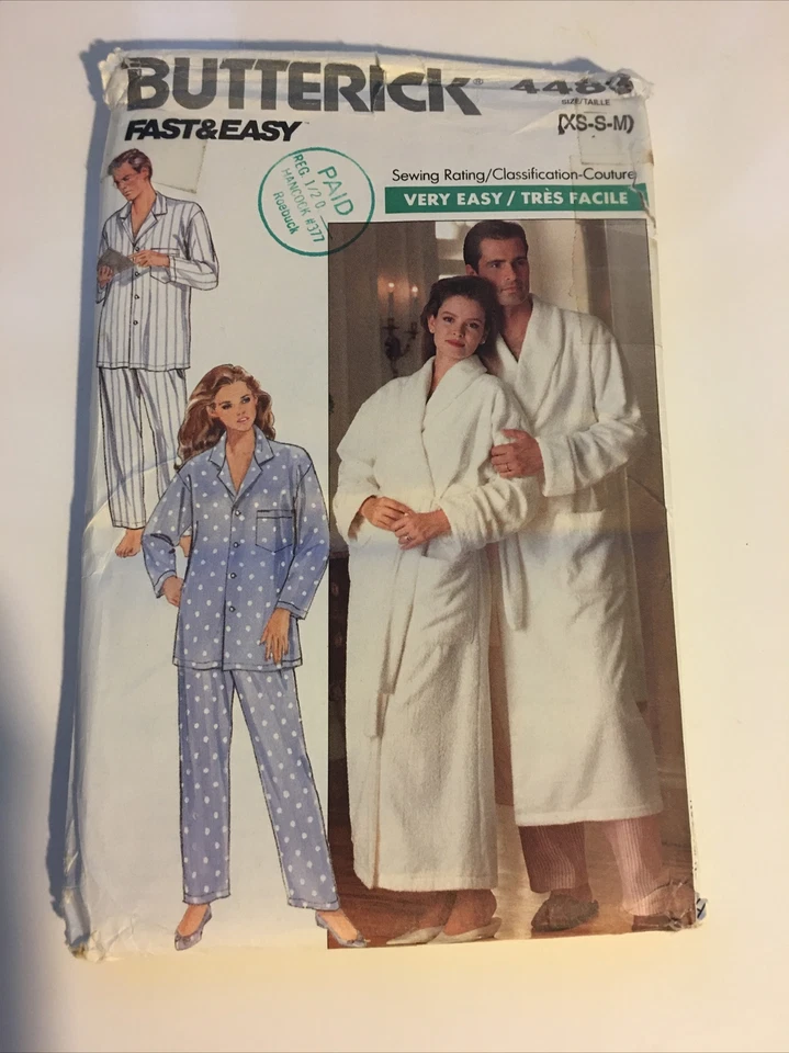 Bata Top Pantalones Unisex 1989 Butterick 4483 Vintage Patrón Costura Talla XS S M Foto 2 de 4