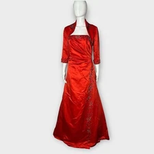 Vintage Isabella Princess Dress Bolero Jacket Women’s 8 Embroidery 2 Piece Set