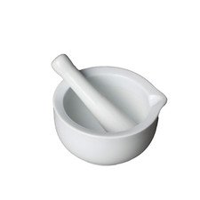 White Mortar and Pestle, Herb Grinder Pill Crusher Set, 3.3 inch
