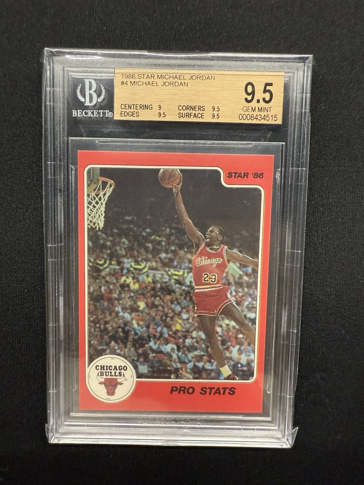 1986 Star Basketball #4 Michael Jordan RC Rookie HOF BGS 9.5 Pro Stats Rare MVP