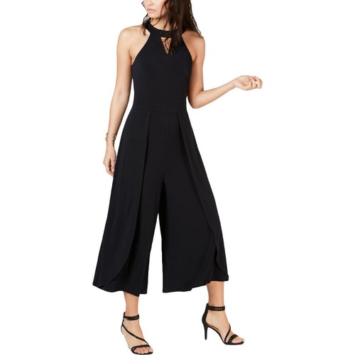 NWT Thalia Sodi Size XXL Wide Leg Black Jumpsuit Halter Neck Sleeveless Bead 2XL